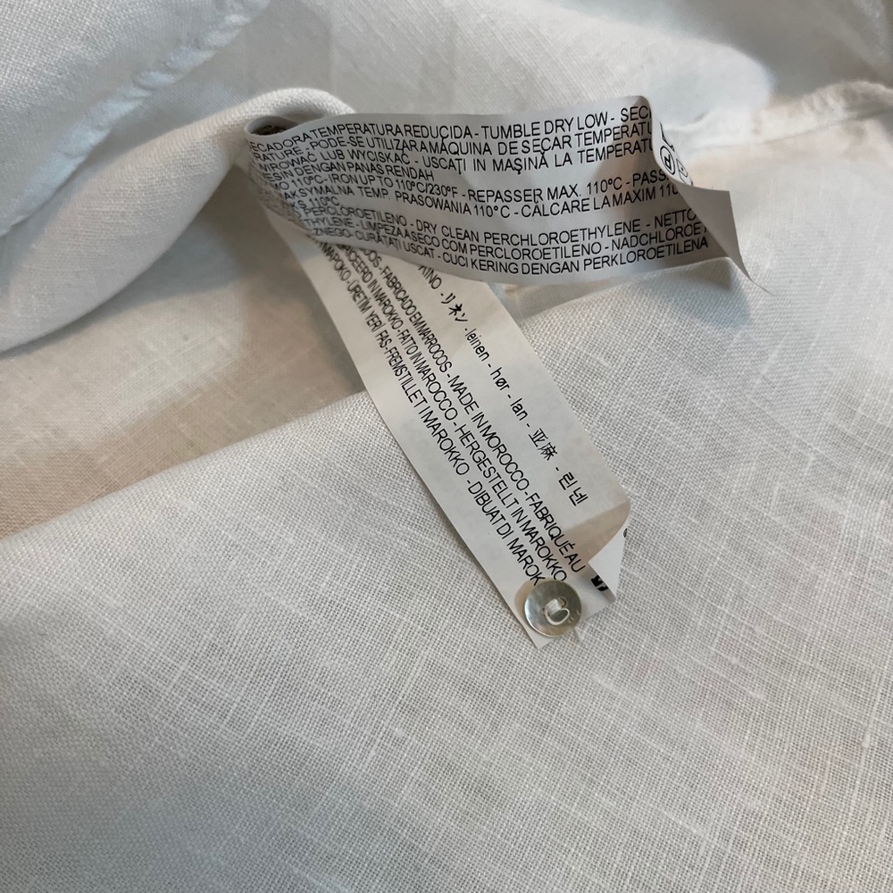 Zara - Basic Collection White 100% Linen Button U… - image 6